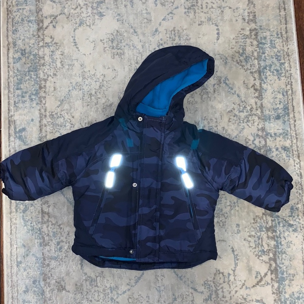 Carters puffer coat navy blue and camo